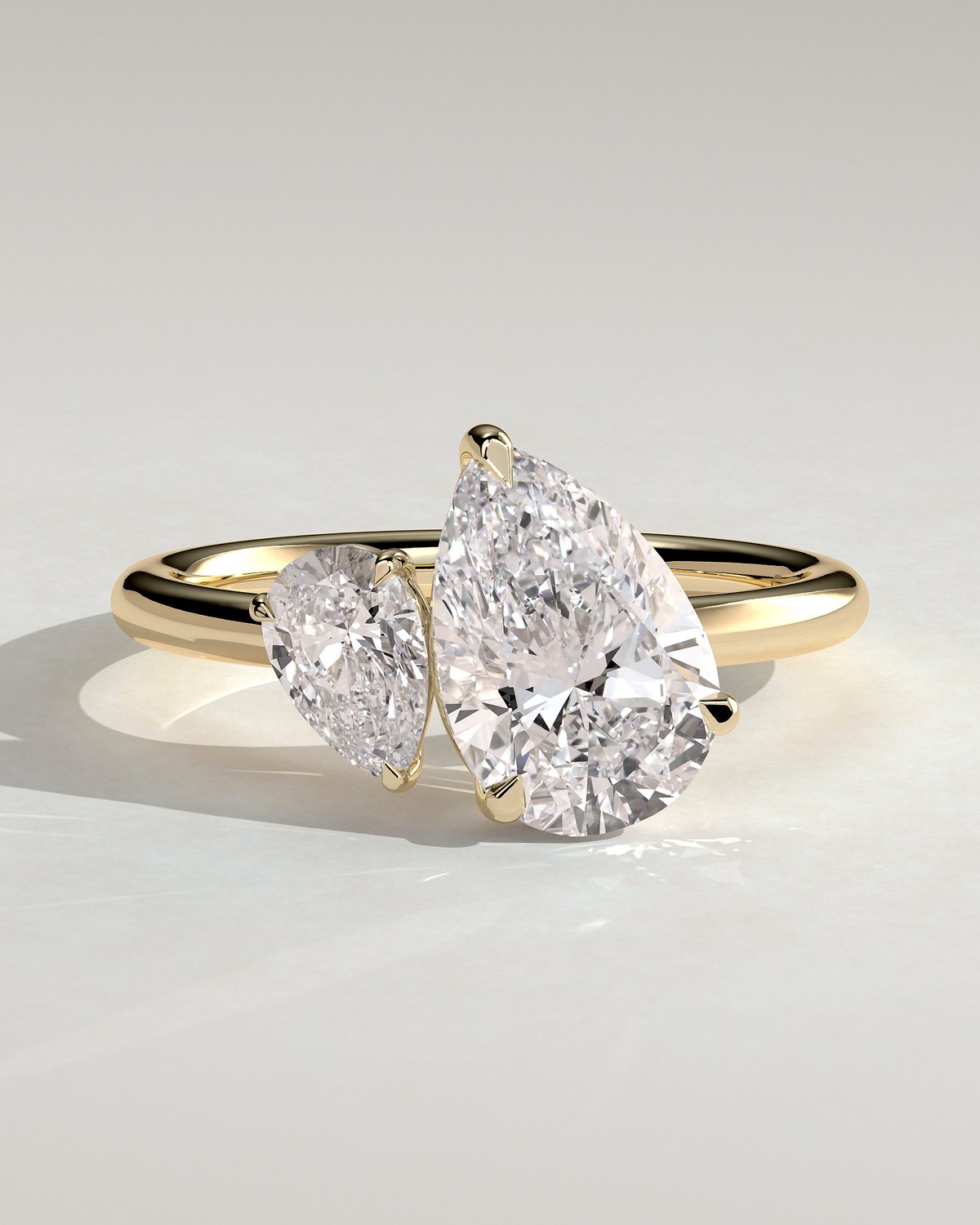 Francesca - Double Pear Toi et Moi - 18k Yellow Gold