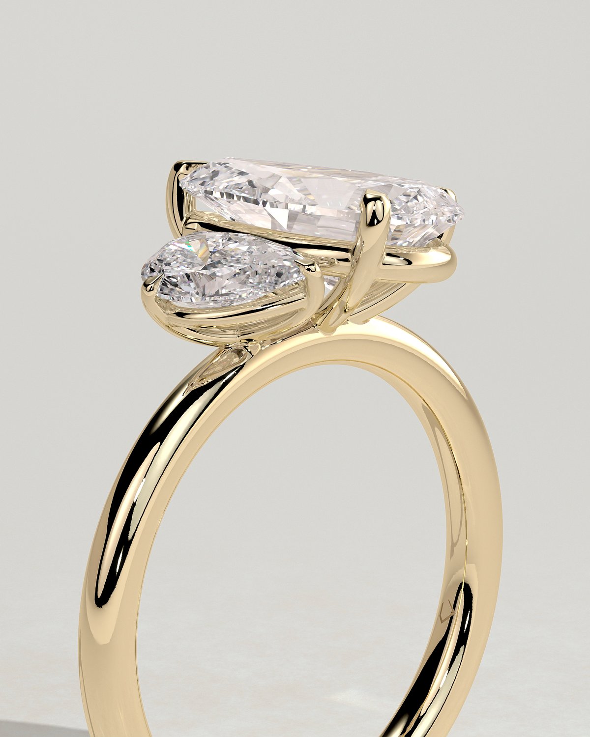 Francesca - Double Pear Toi et Moi - 18k Yellow Gold