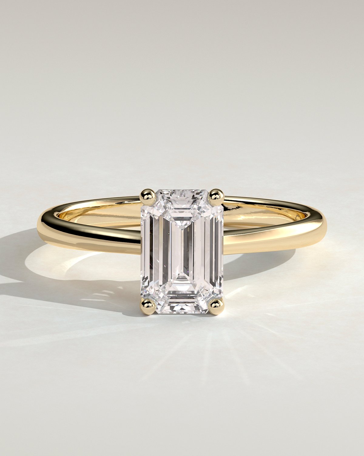 Freya  Emerald Solitaire - 18k Yellow Gold