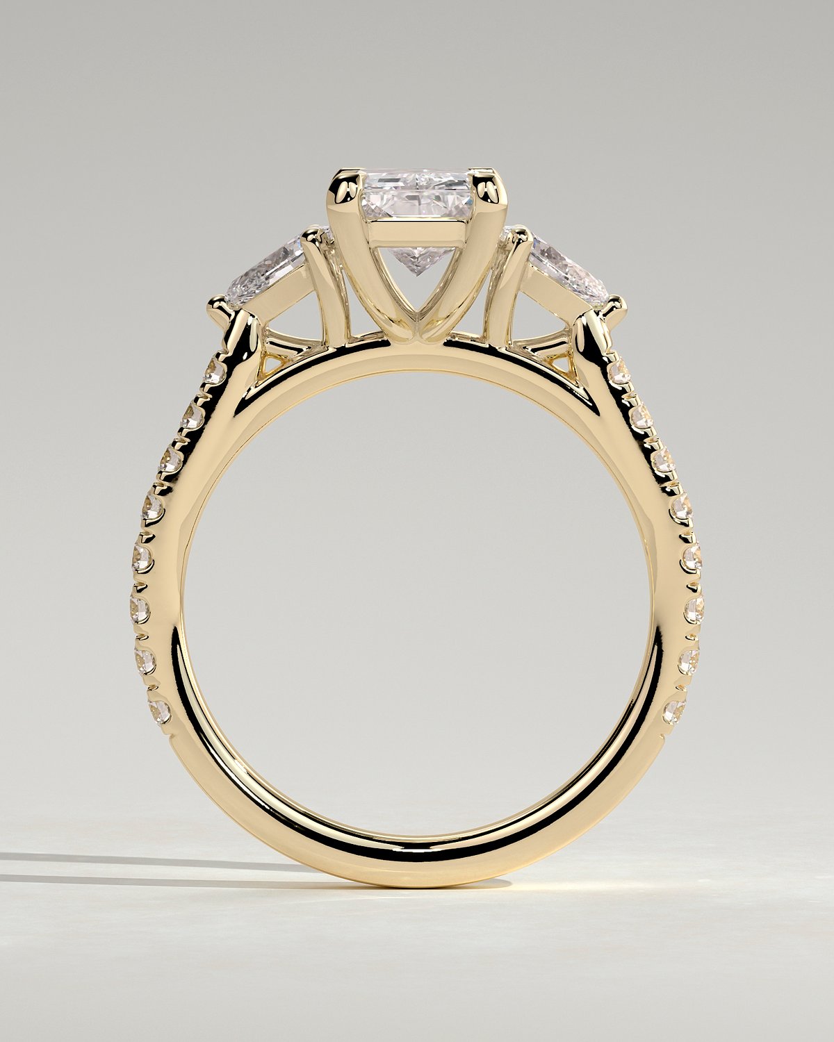 Ginny - Radiant Trilogy with Pav - 18k Yellow Gold