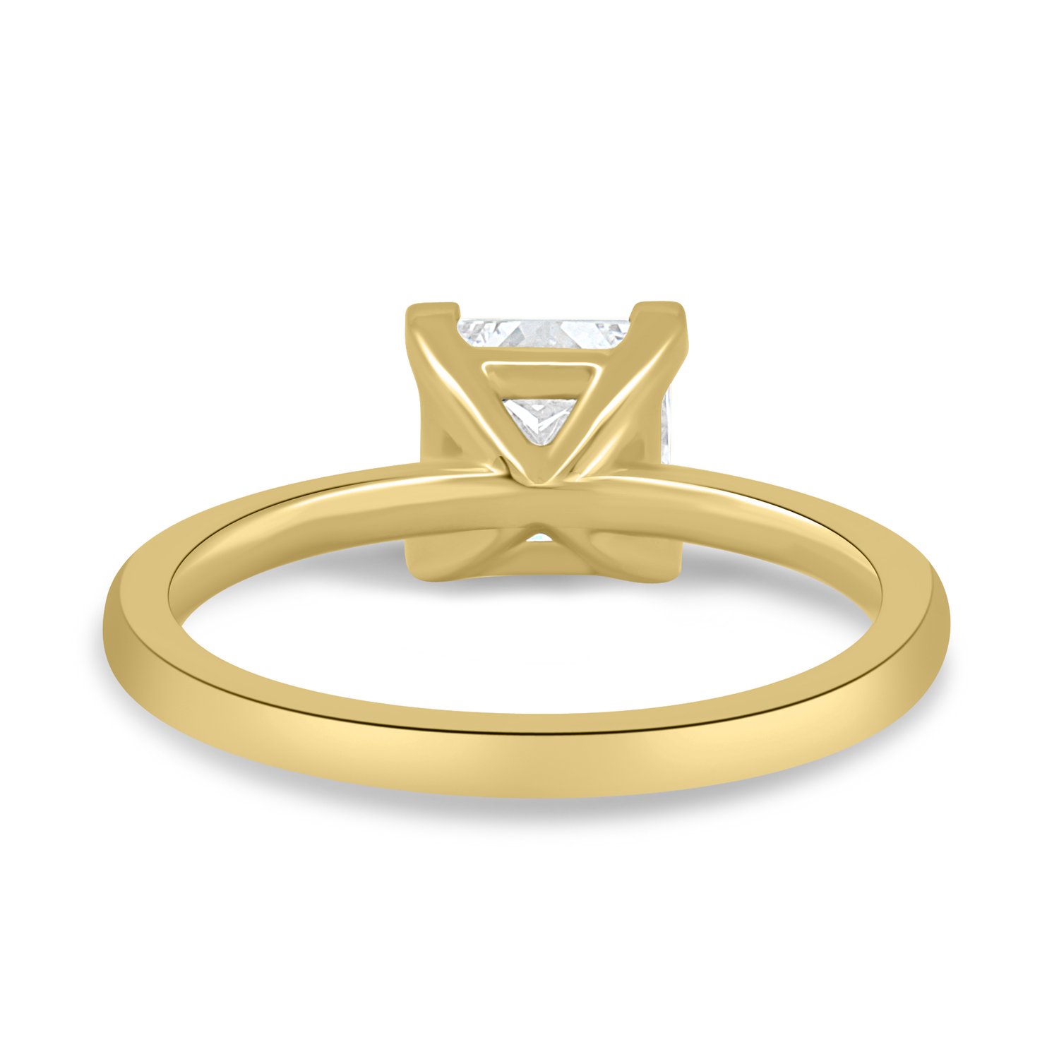 Glinda - 4 Claw Princess Solitaire - 18k Yellow Gold
