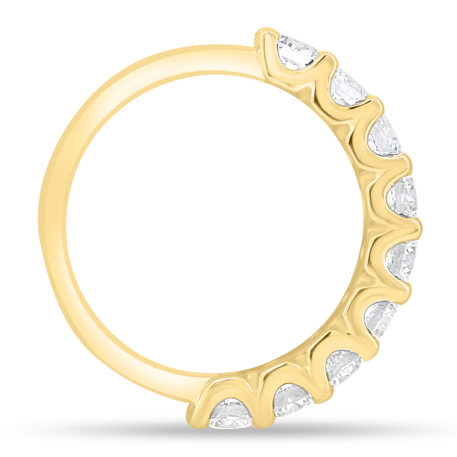 Half Elizabeth - Half Eternity Ring - 18k Yellow Gold
