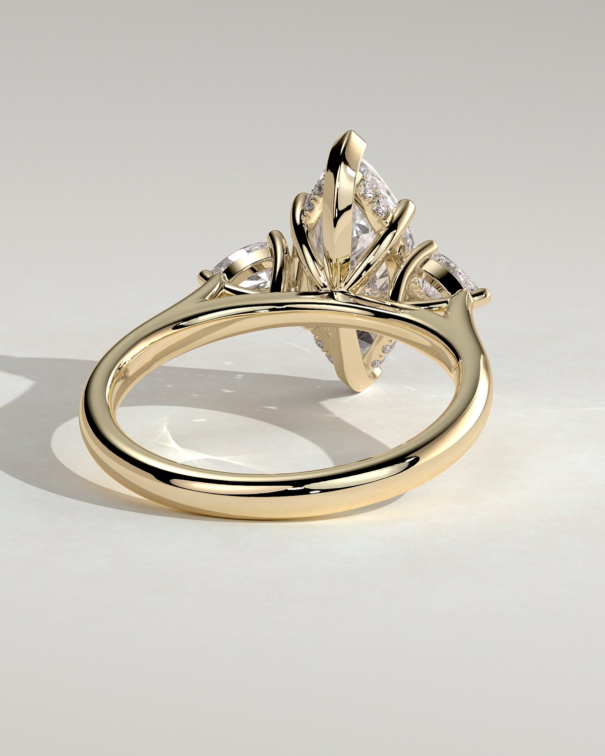 Hannah  Marquise Trilogy with Hidden Halo - 18k Yellow Gold