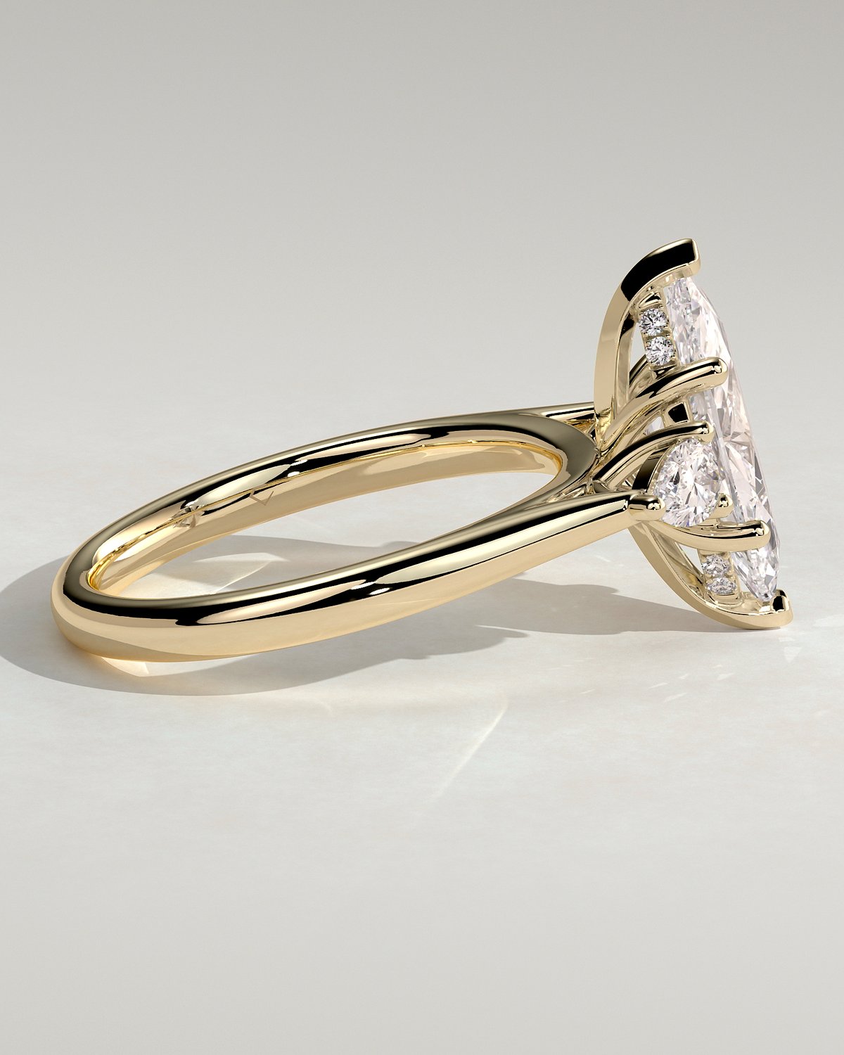 Hannah  Marquise Trilogy with Hidden Halo - 18k Yellow Gold