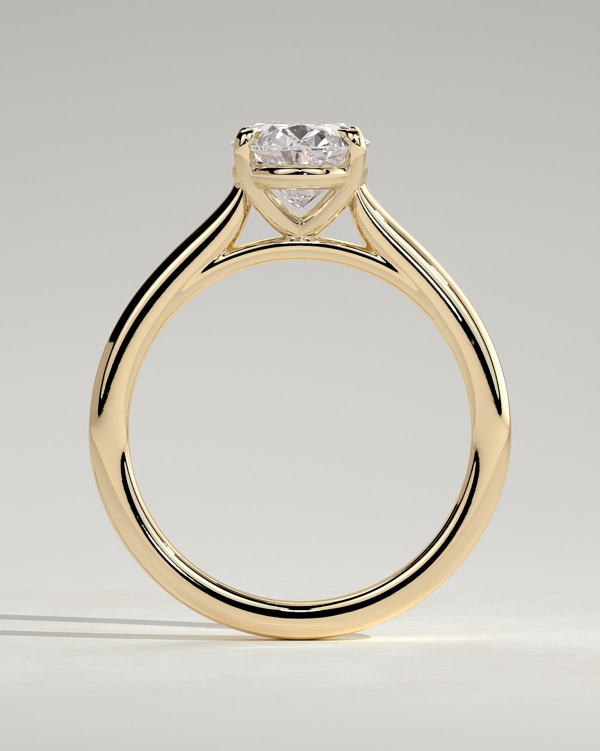 Hilary - 4 Claw Oval Solitaire - 18k Yellow Gold