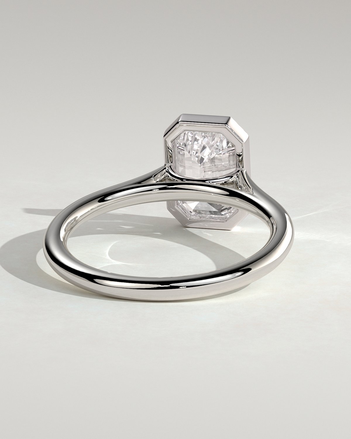 Imani - Bezel Set Emerald Solitaire - 18k White Gold