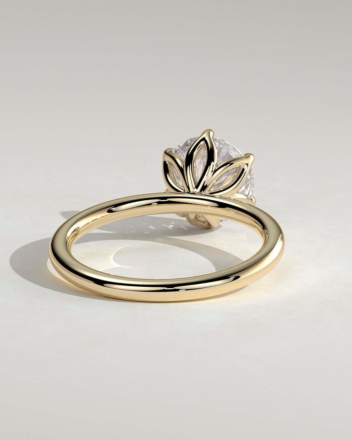 Iris  6 Claw Round Solitaire - 18k Yellow Gold