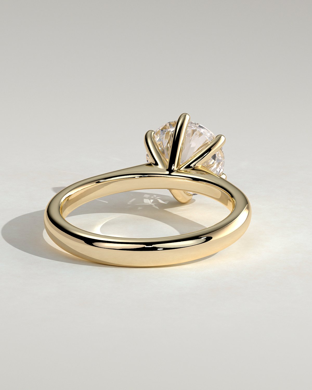 Jacqueline  6 Claw Round Solitaire - 18k Yellow Gold