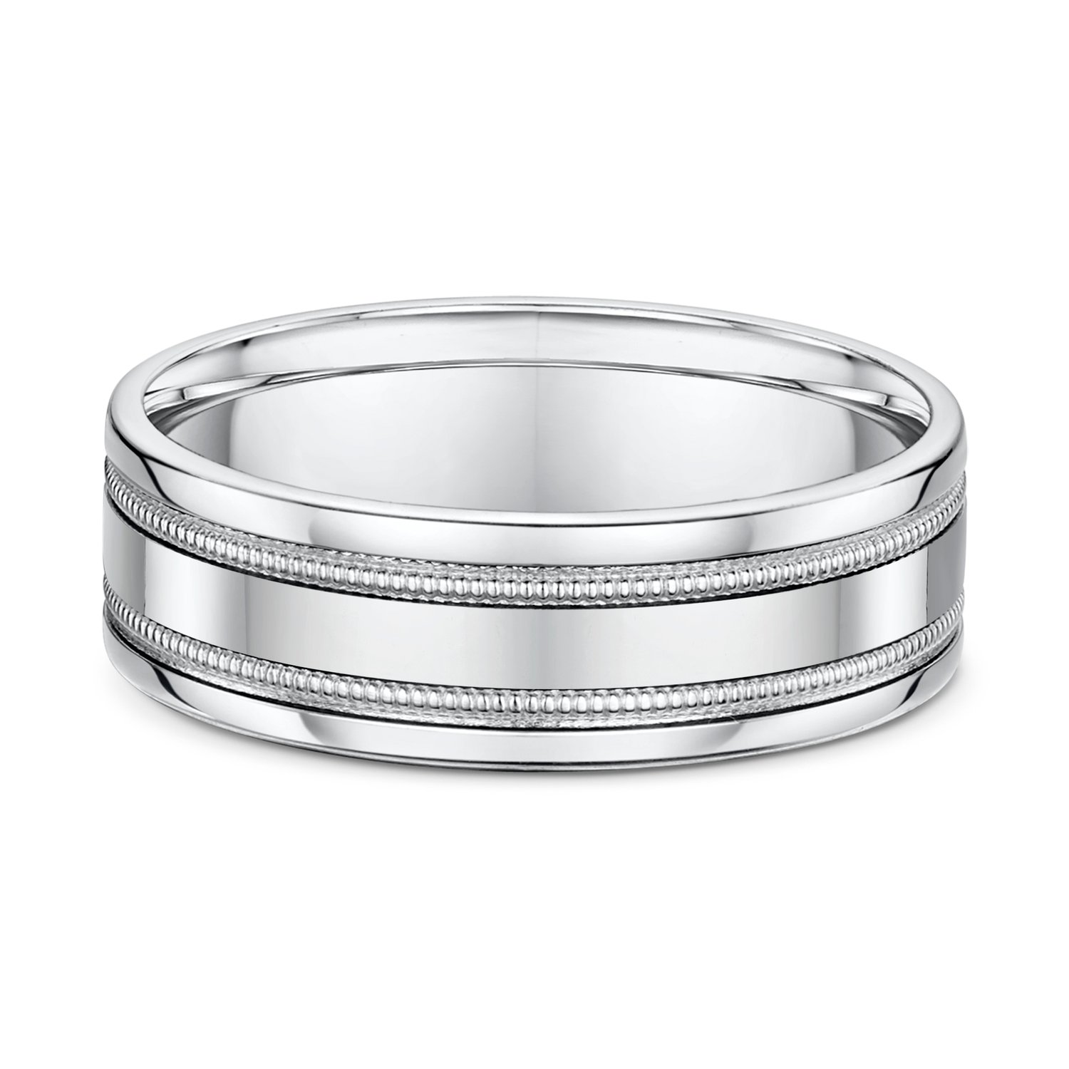 James Mens Wedding Ring - 9k White Gold