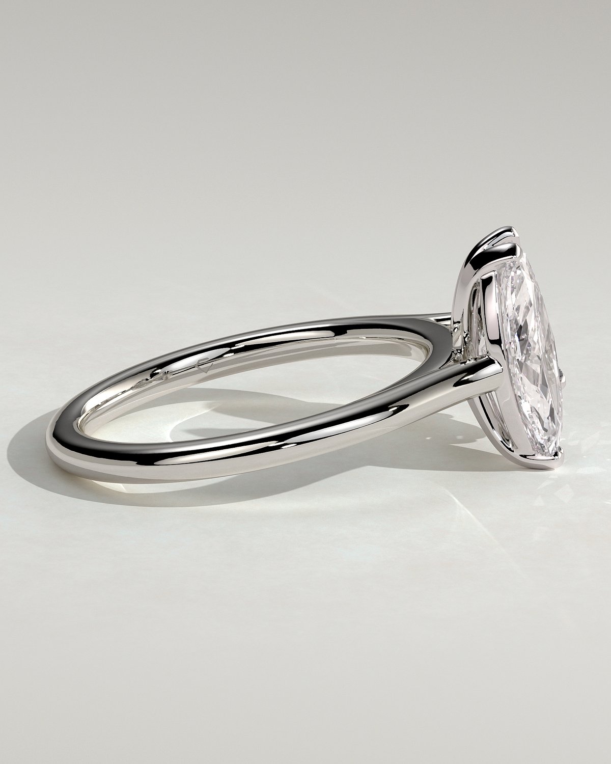 Jana - Double Setting Pear and Marquise Solitaires - 18k White Gold
