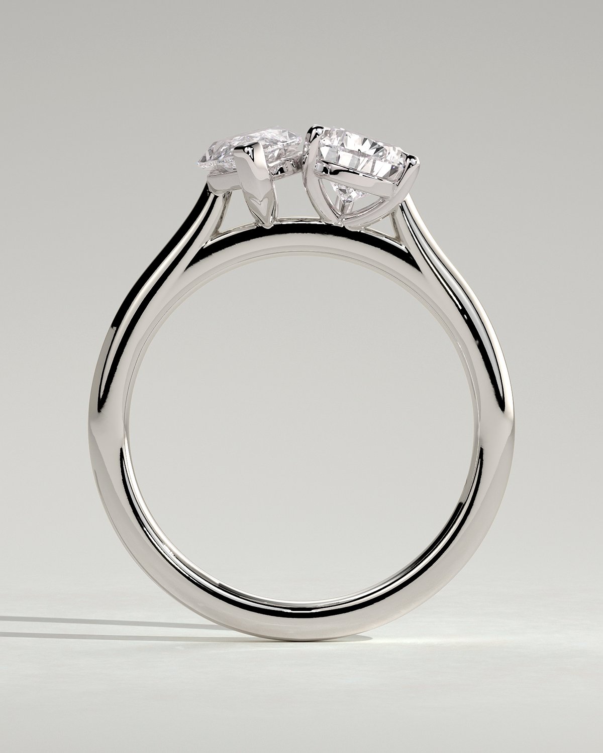 Jana - Double Setting Pear and Marquise Solitaires - 18k White Gold