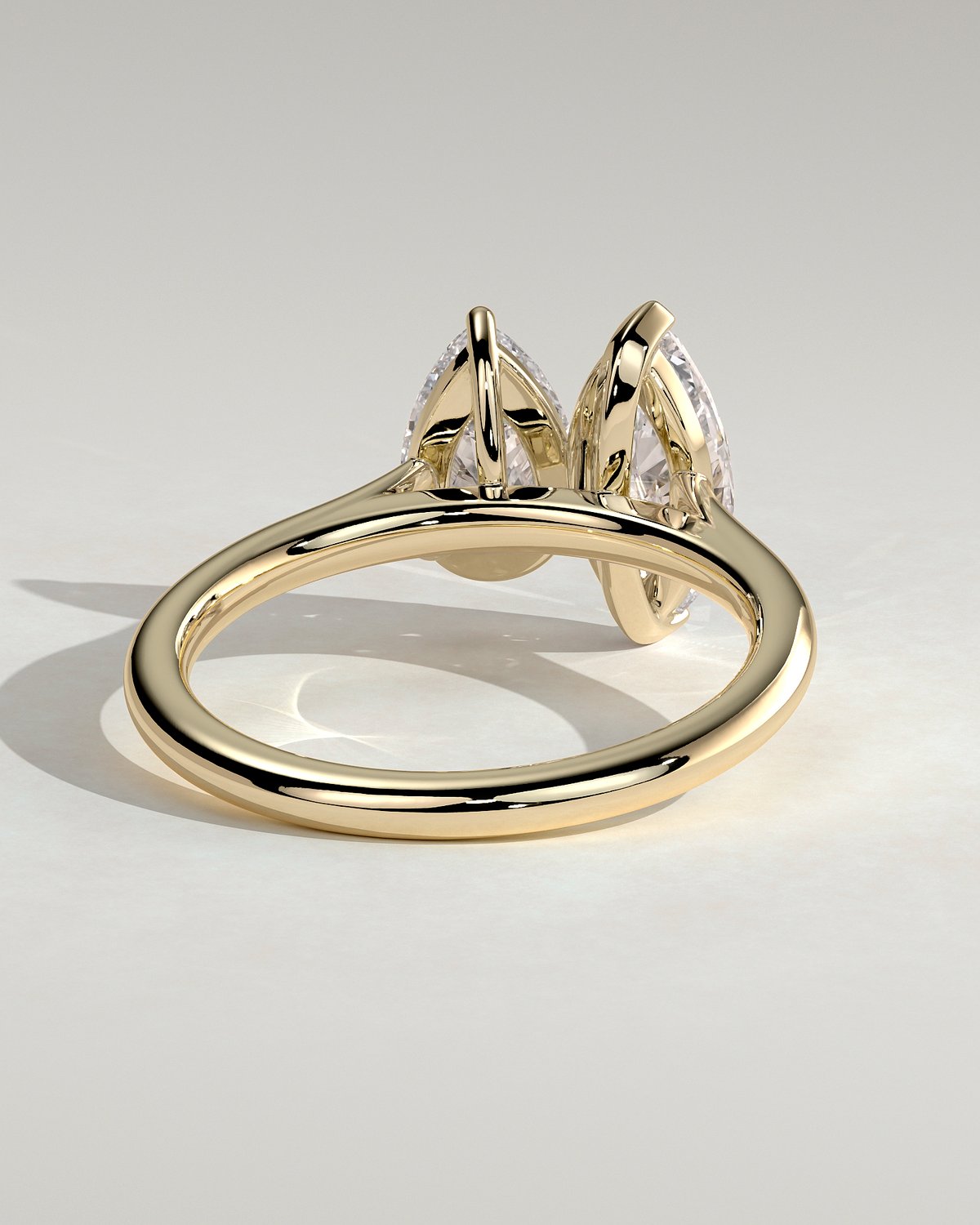 Jana - Double Setting Pear and Marquise Solitaires - 18k Yellow Gold