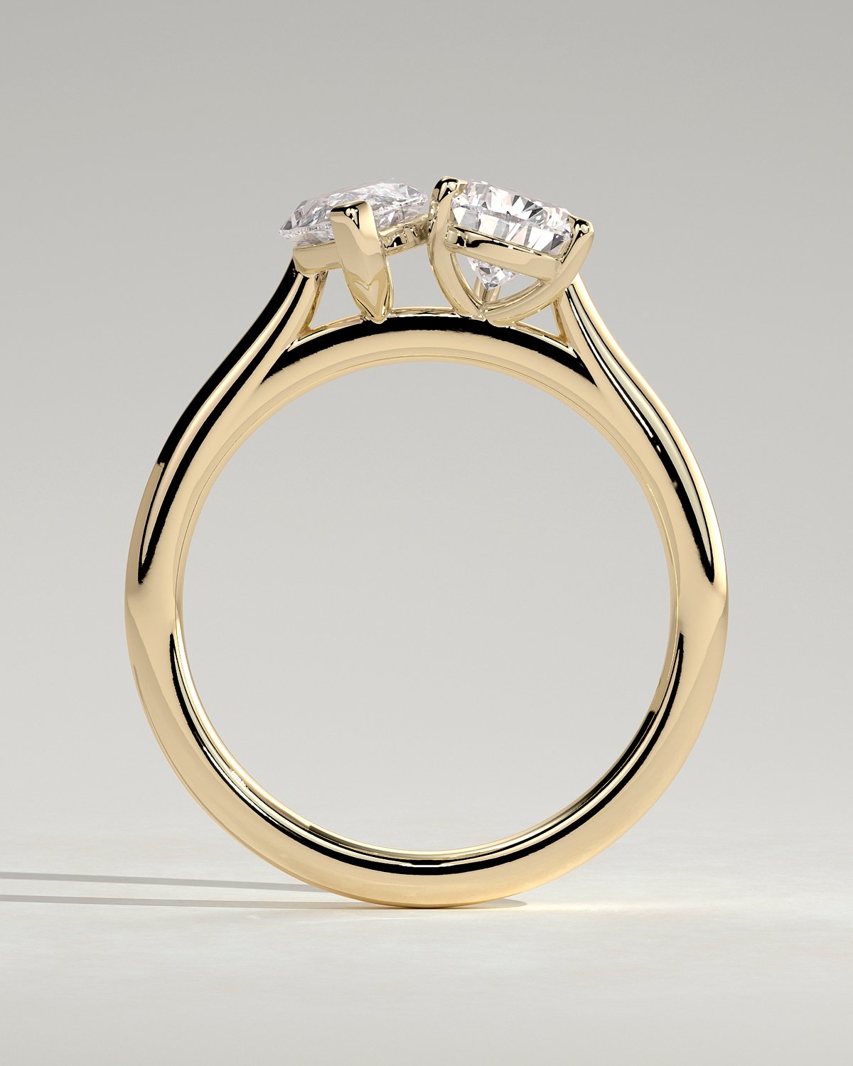 Jana - Double Setting Pear and Marquise Solitaires - 18k Yellow Gold