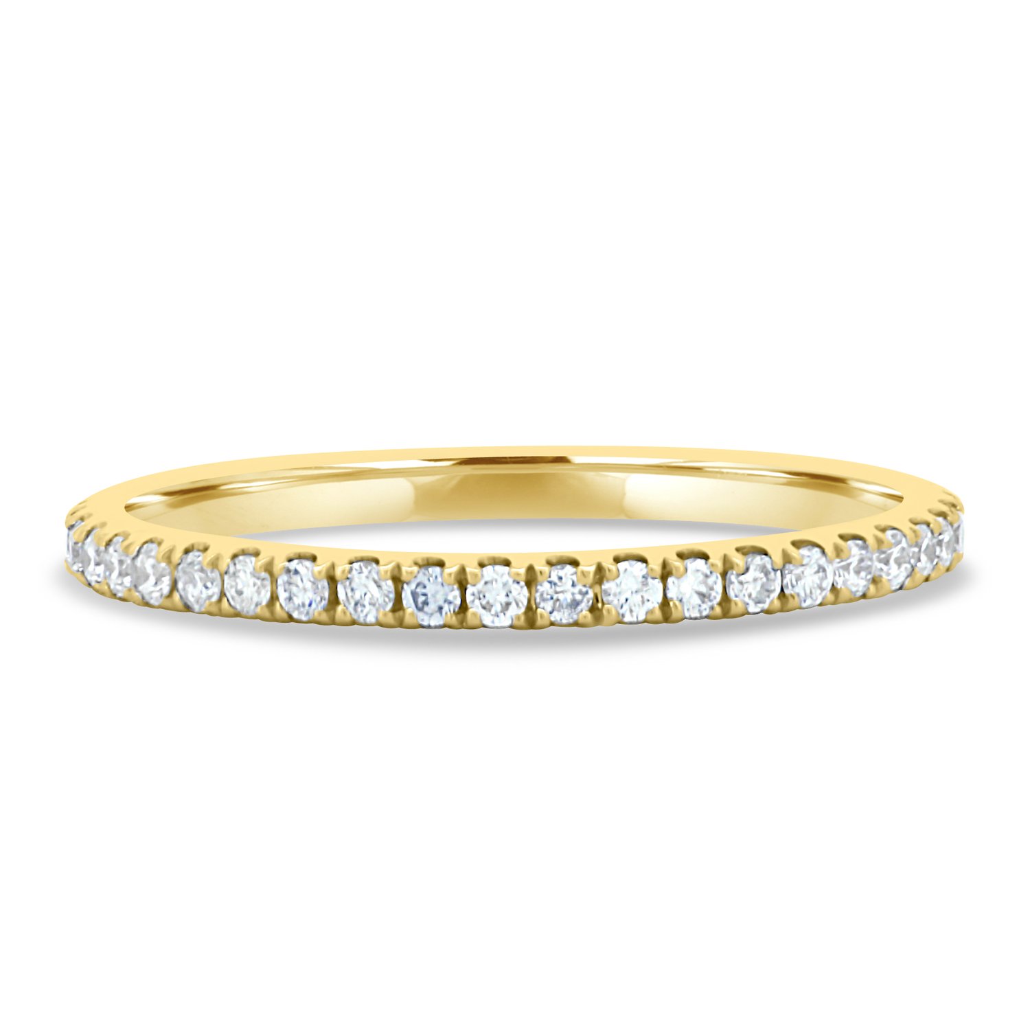 Kaitlyn  Half Pave Wedding Ring - 18k Yellow Gold