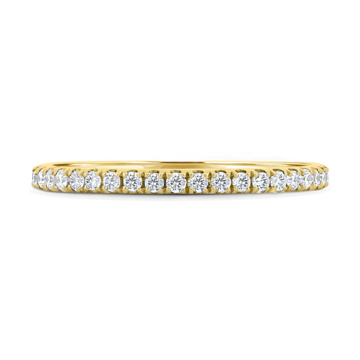 Kaitlyn  Half Pave Wedding Ring - 18k Yellow Gold