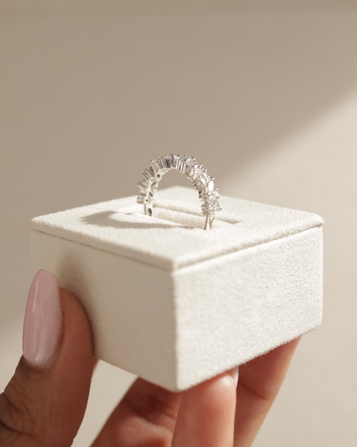 Lana - Round and Marquise Accent Wedding Ring Lifestyle Image