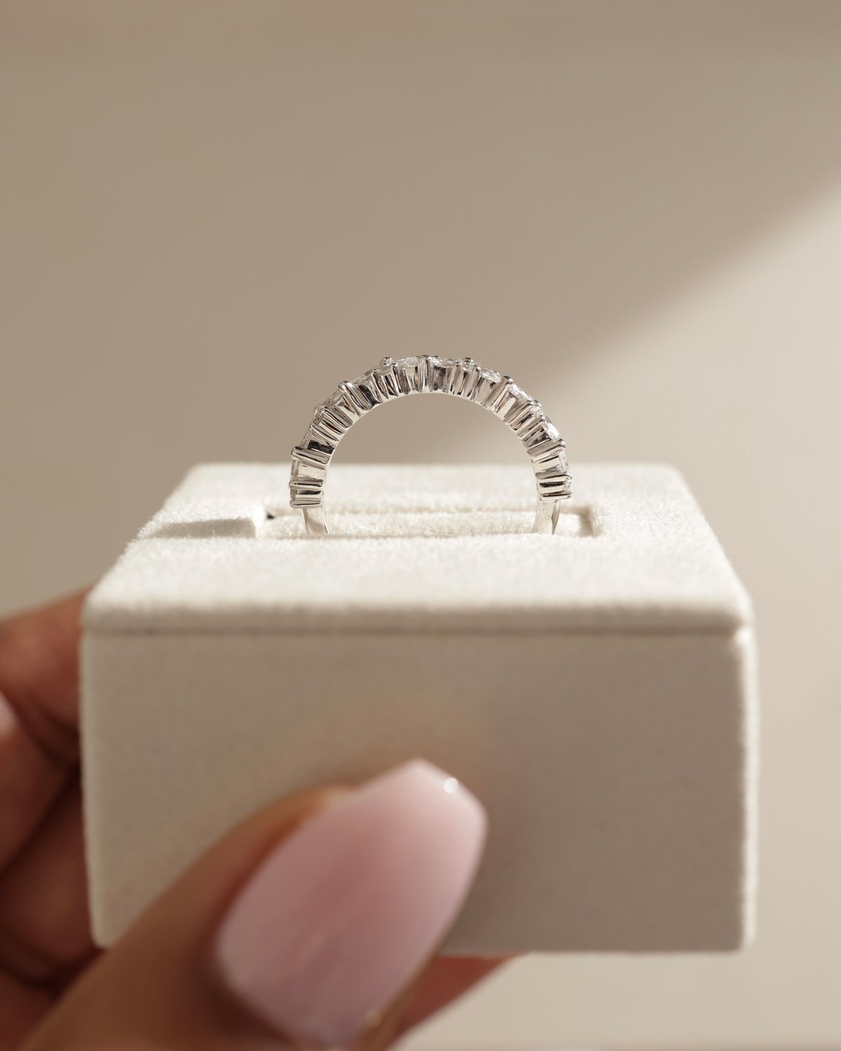Lana - Round and Marquise Accent Wedding Ring Lifestyle Image