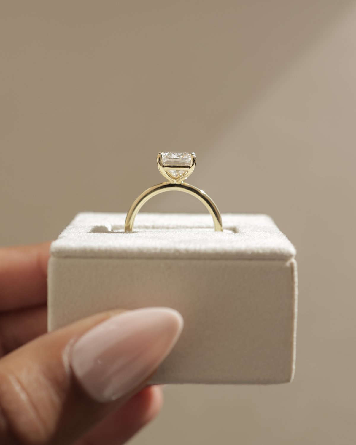 Leonora - Elongated Cushion Solitaire Lifestyle Image