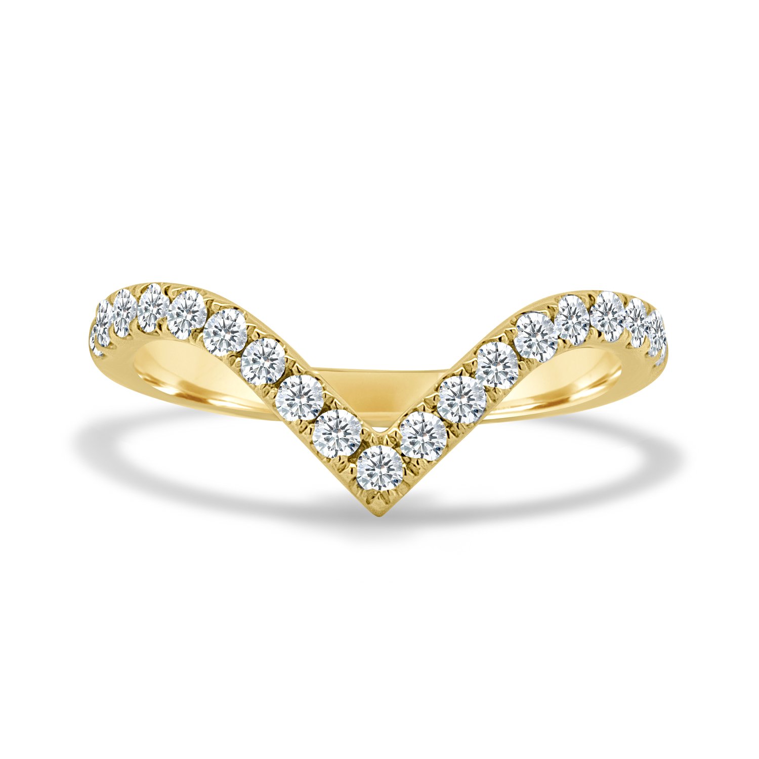 Liana - Deep V Pav Ring - 18k Yellow Gold
