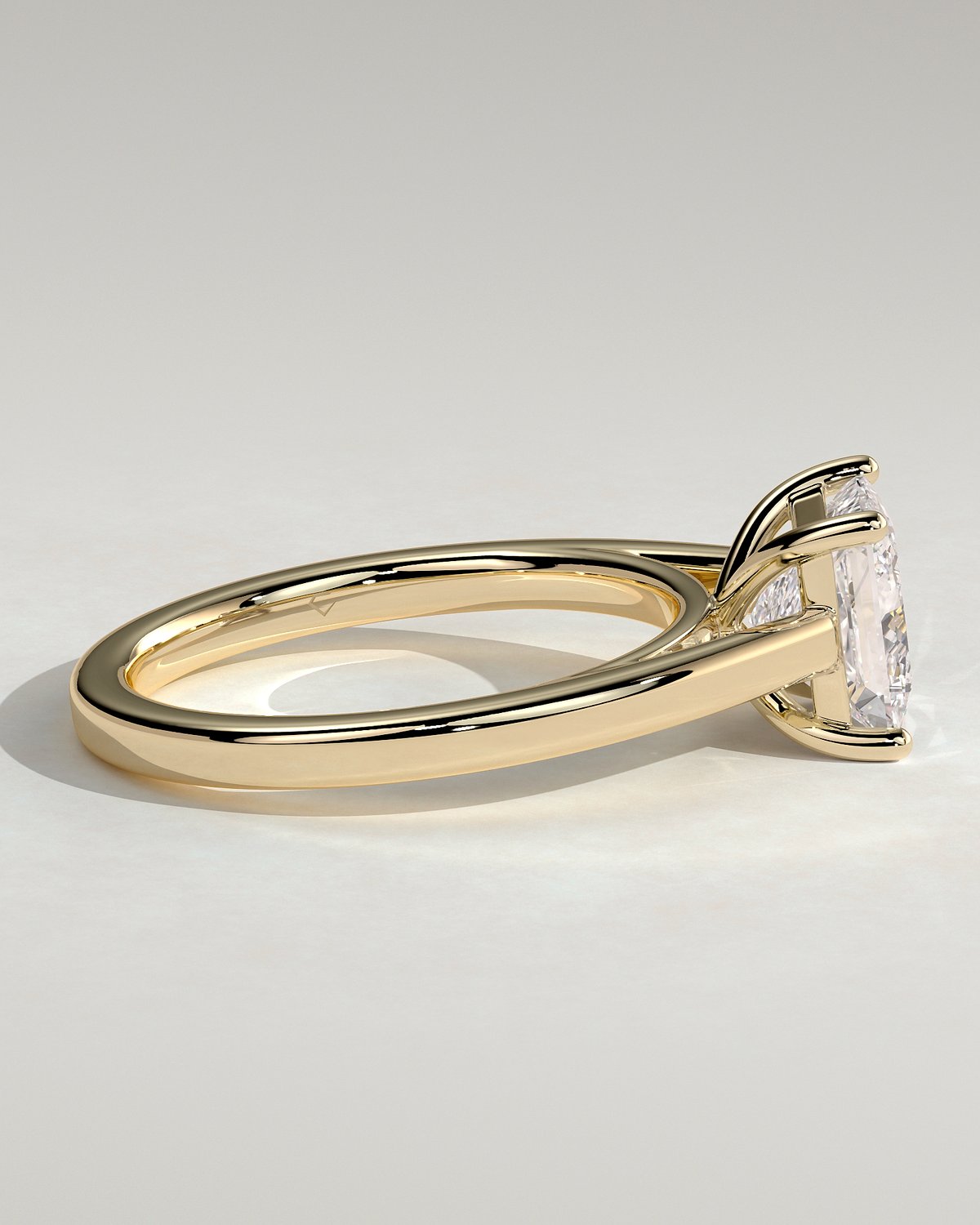 Lilith - 4 Claw Princess Solitaire - 18k Yellow Gold