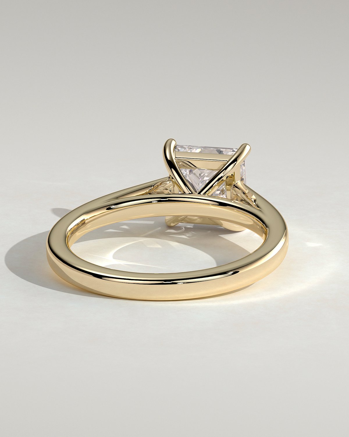 Lilith - 4 Claw Princess Solitaire - 18k Yellow Gold