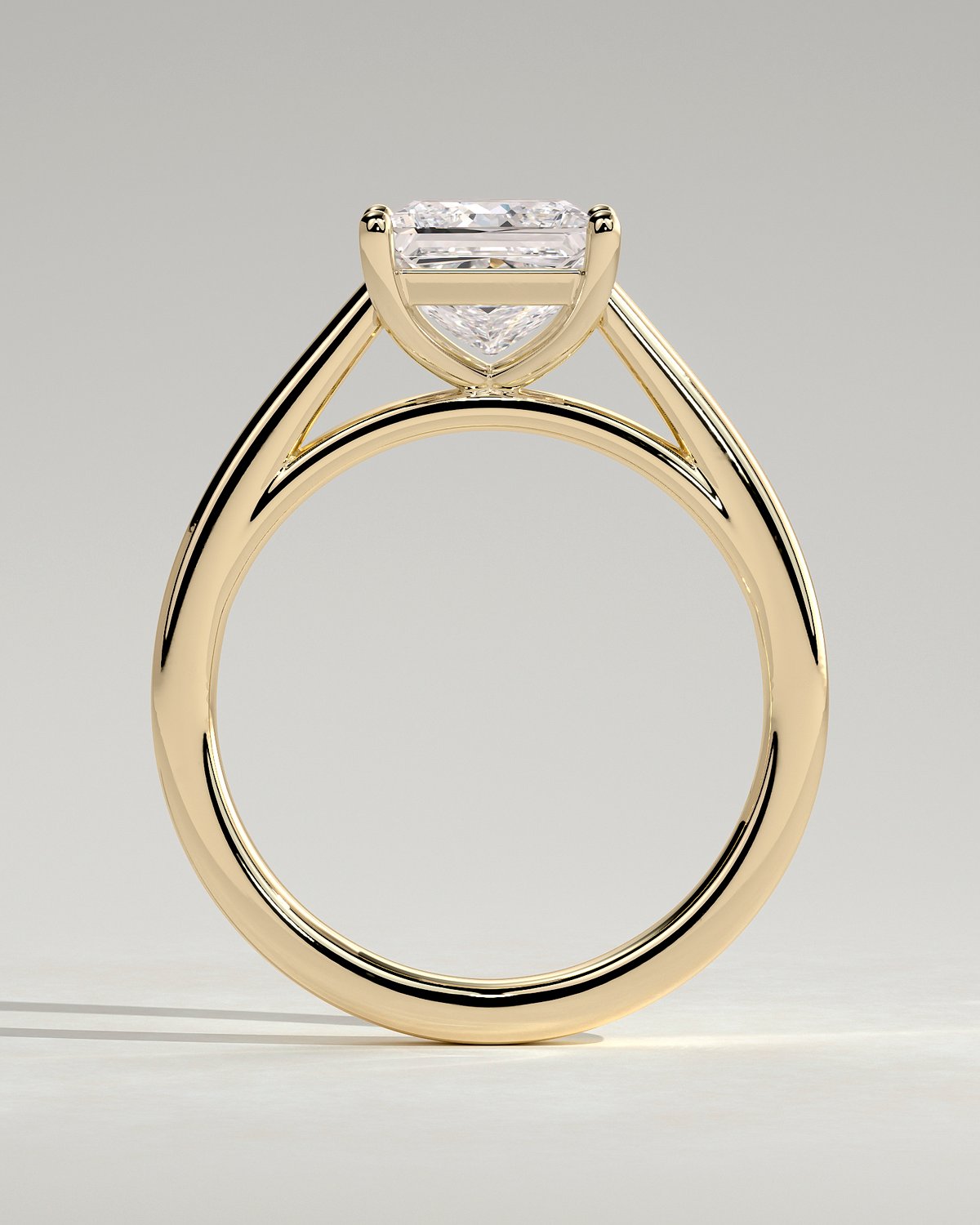 Lilith - 4 Claw Princess Solitaire - 18k Yellow Gold