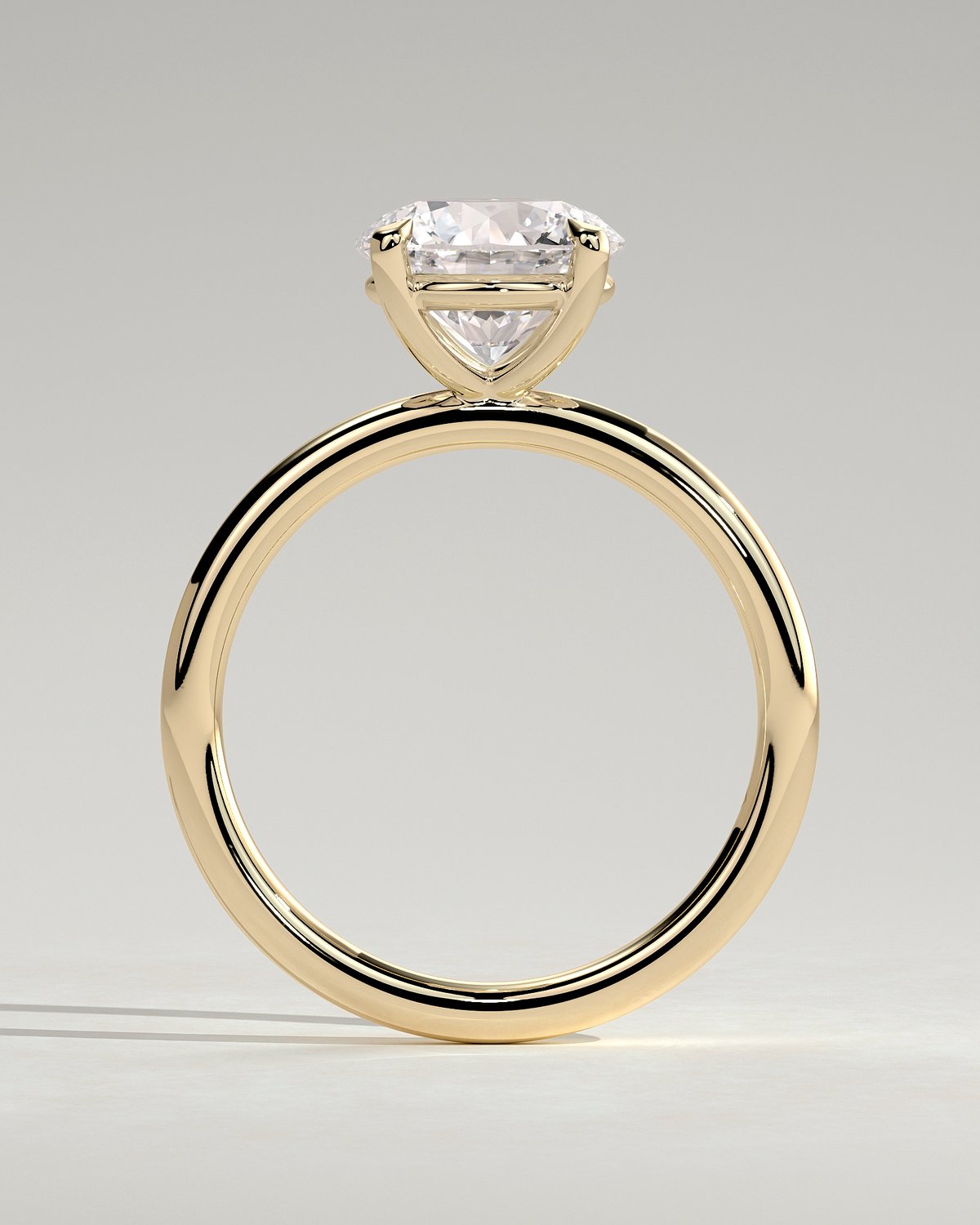 Lilly  4 Claw Round Solitaire - 18k Yellow Gold