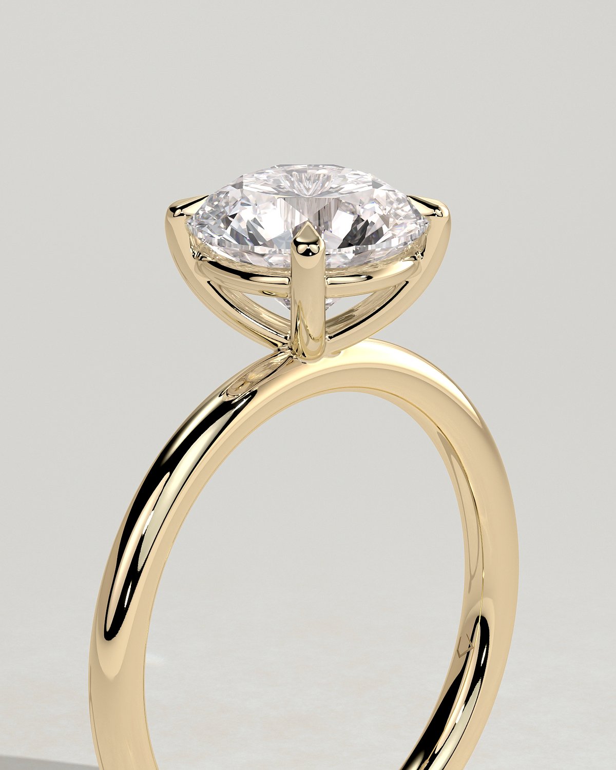 Lilly  4 Claw Round Solitaire - 18k Yellow Gold