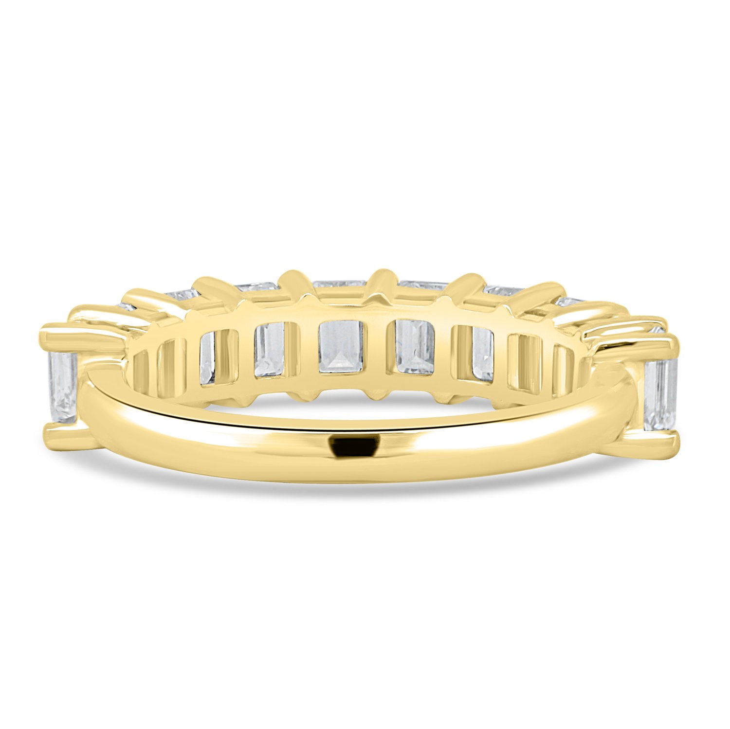 London - Emerald Basket Set Eternity Ring - Half Eternity 18k Yellow Gold
