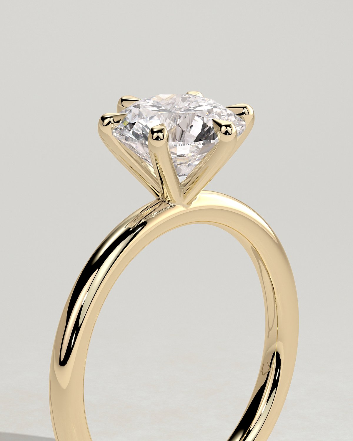 Louise  6 Claw Round Solitaire - 18k Yellow Gold