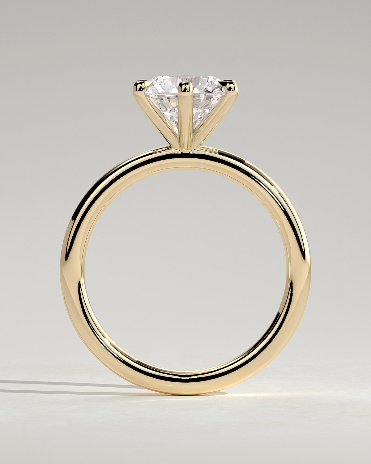 Louise  6 Claw Round Solitaire - 18k Yellow Gold