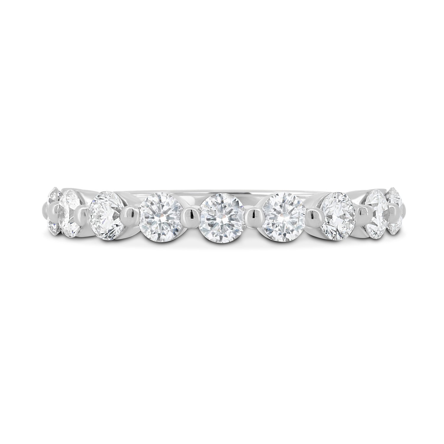 Lucy - Shared Prong Wedding Ring - 18k White Gold