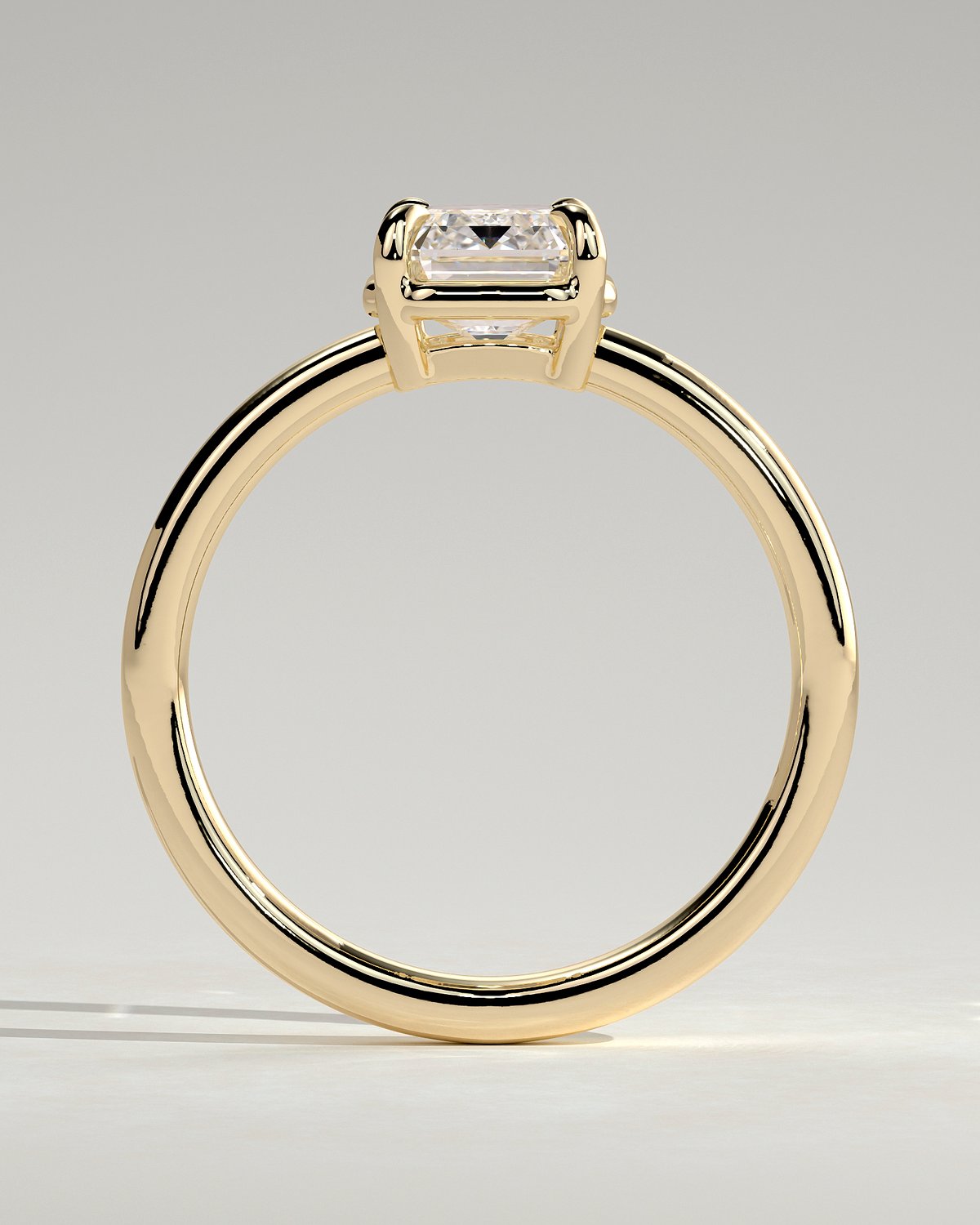 Matisse - Emerald Bezel Frame Solitaire with Claws - 18k Yellow Gold