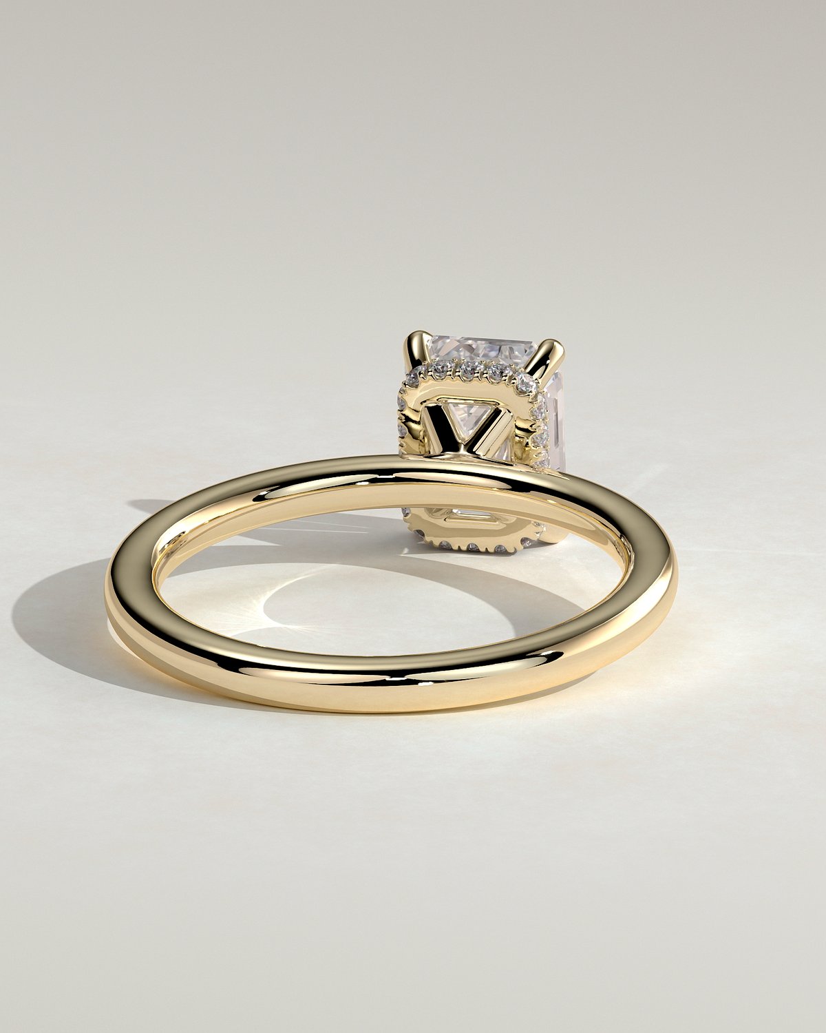 Miller - Emerald Solitaire with Hidden Halo - 18k Yellow Gold