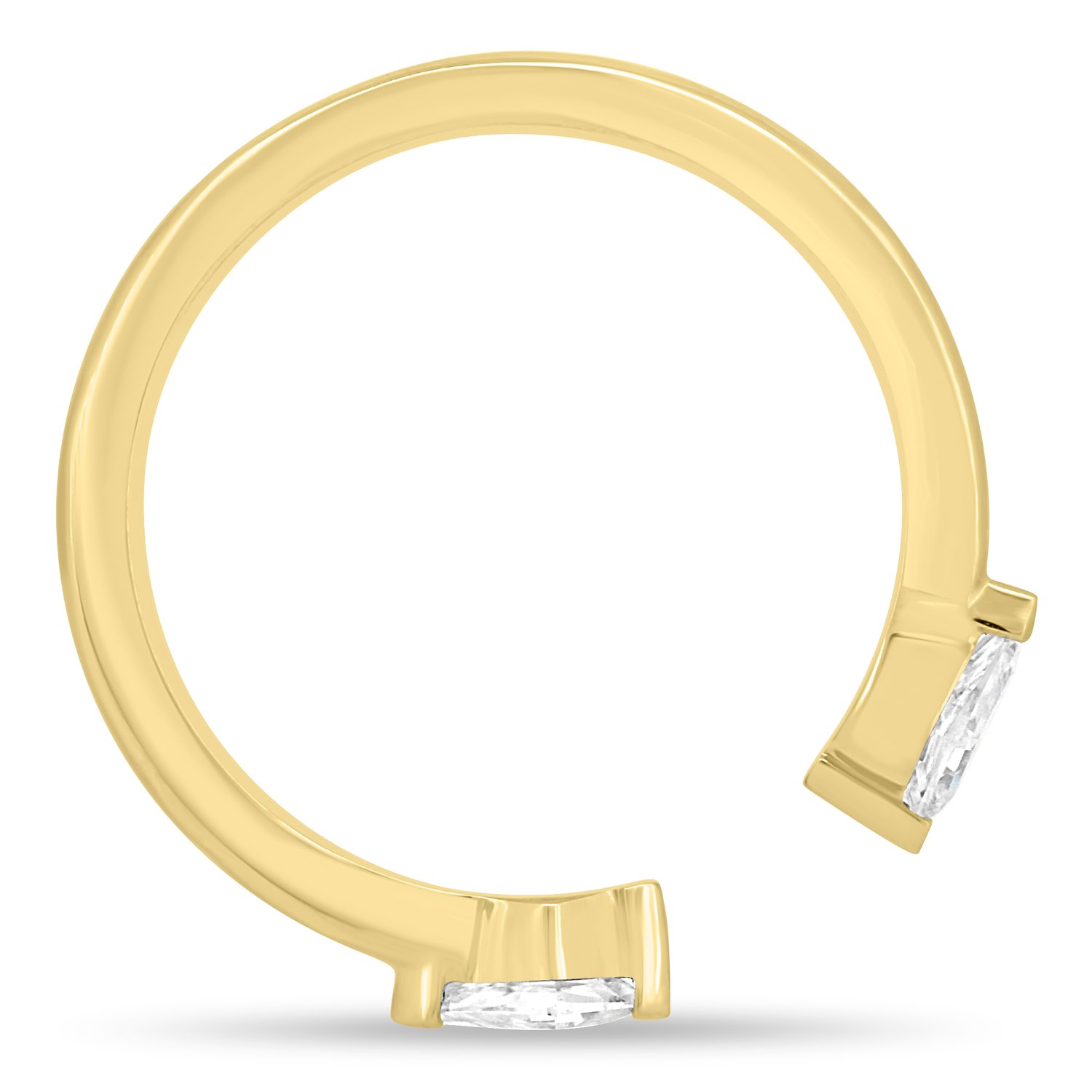Monique - Kite Stones Wedding Ring - 18k Yellow Gold