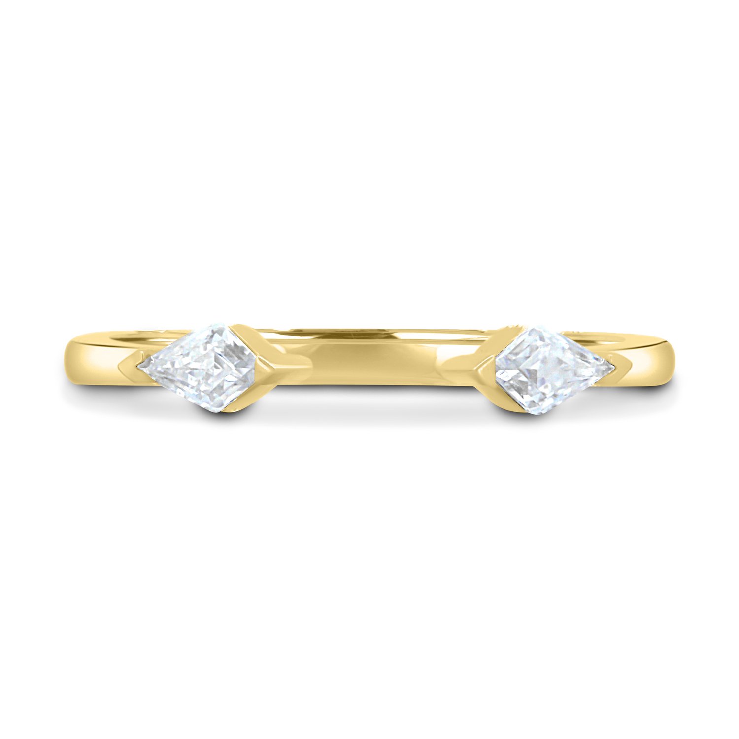 Monique - Kite Stones Wedding Ring - 18k Yellow Gold