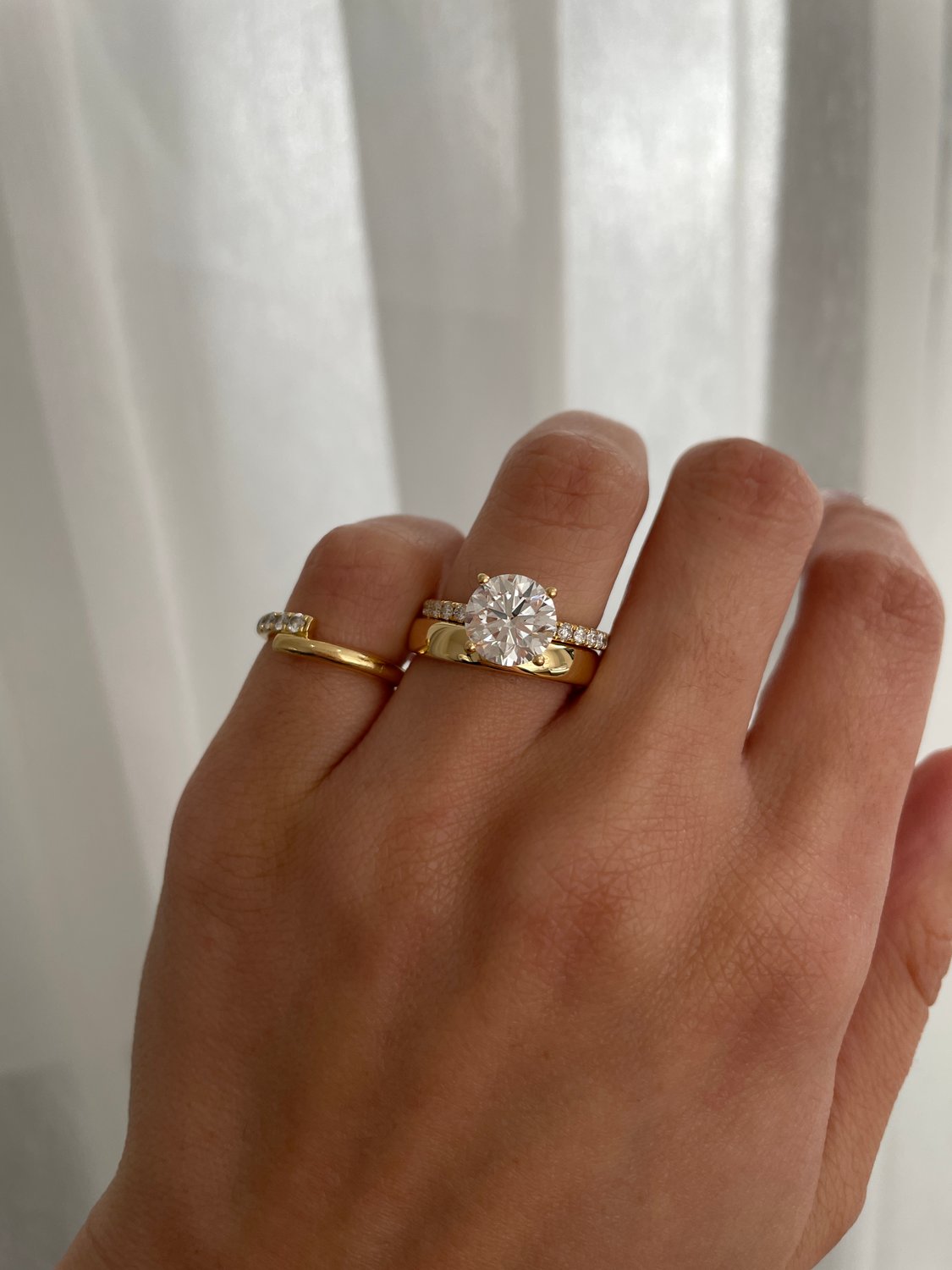 Neyda - Cigar Band Wedding Ring Lifestyle Image