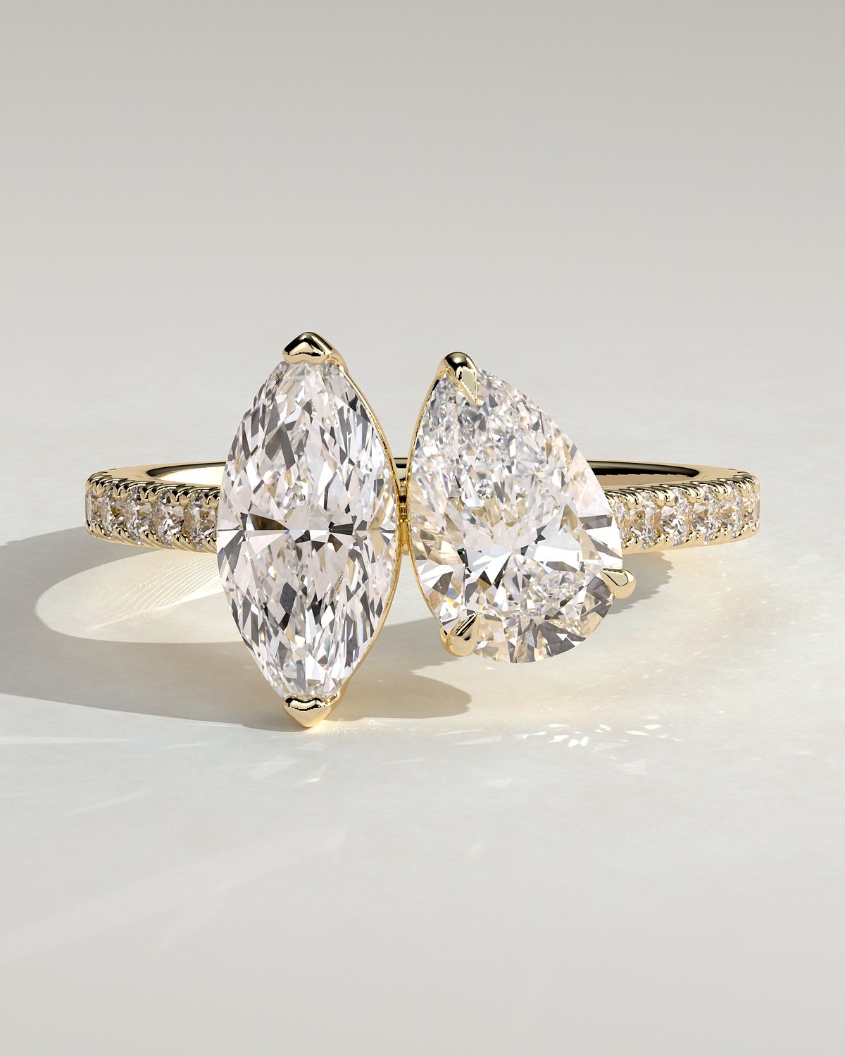 Noa - 5 Claw Toi Et Moi - 18k Yellow Gold
