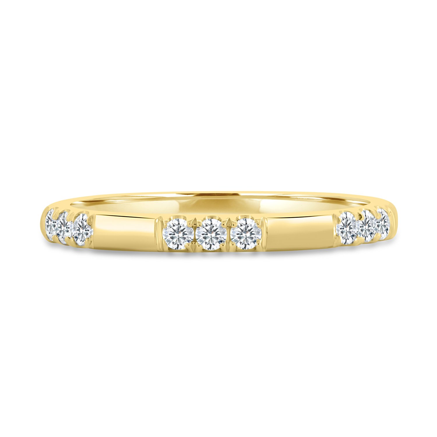 Peggy - Clustered Pave Wedding Band - 18k Yellow Gold