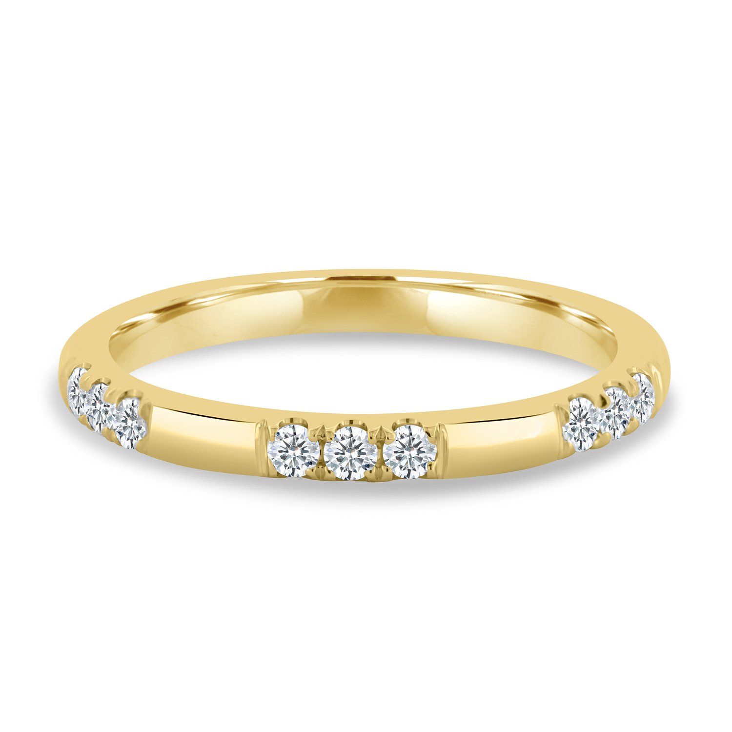 Peggy - Clustered Pave Wedding Band - 18k Yellow Gold