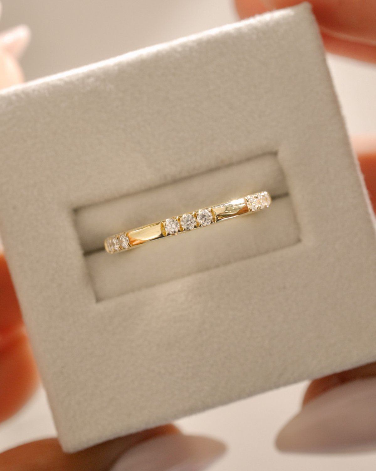 Peggy - Clustered Pave Wedding Band Lifestyle Image