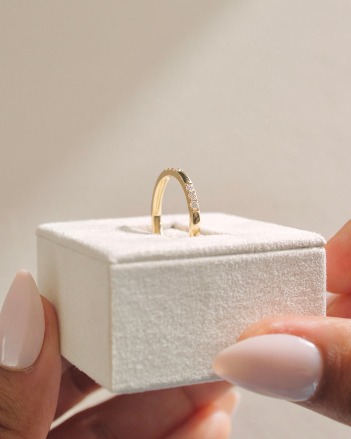 Peggy - Clustered Pave Wedding Band Lifestyle Image