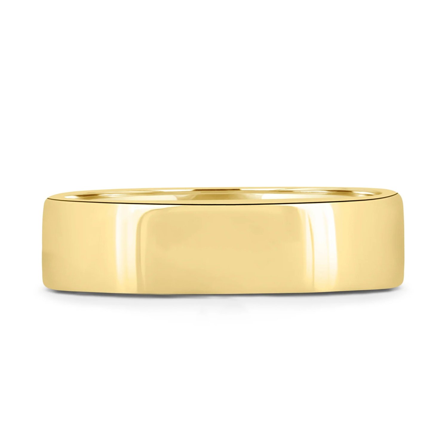 Piper - Cigar Band Wedding Ring - 18k Yellow Gold