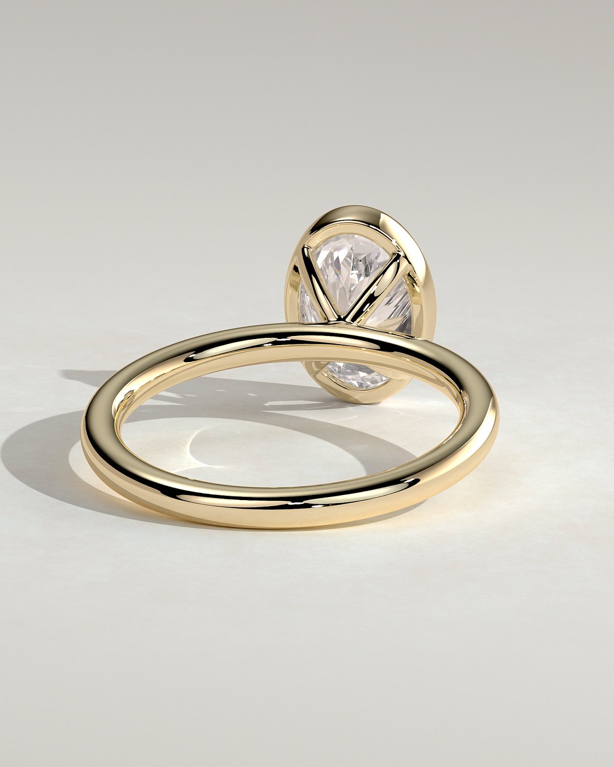 Sage - Bezel Set Oval Solitaire - 18k Yellow Gold