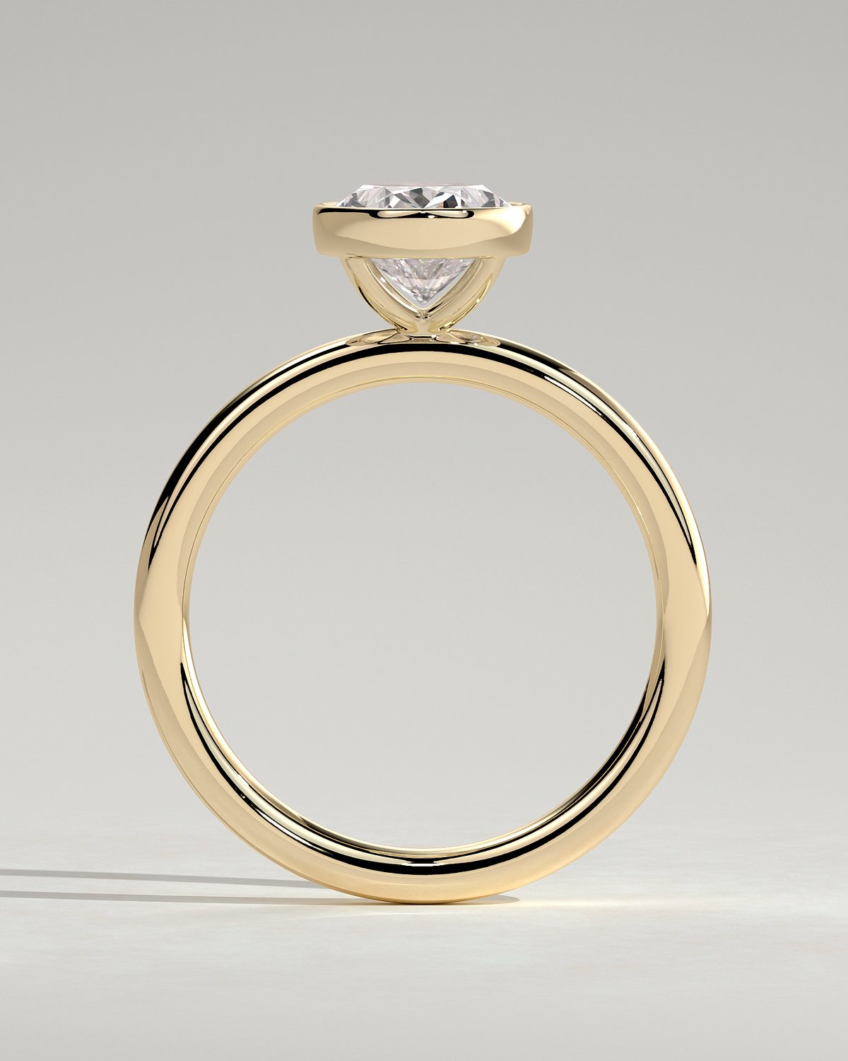 Sage - Bezel Set Oval Solitaire - 18k Yellow Gold