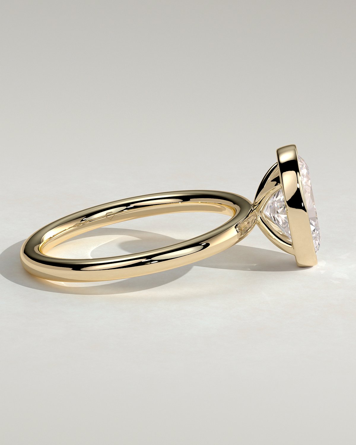 Sage - Bezel Set Oval Solitaire - 18k Yellow Gold