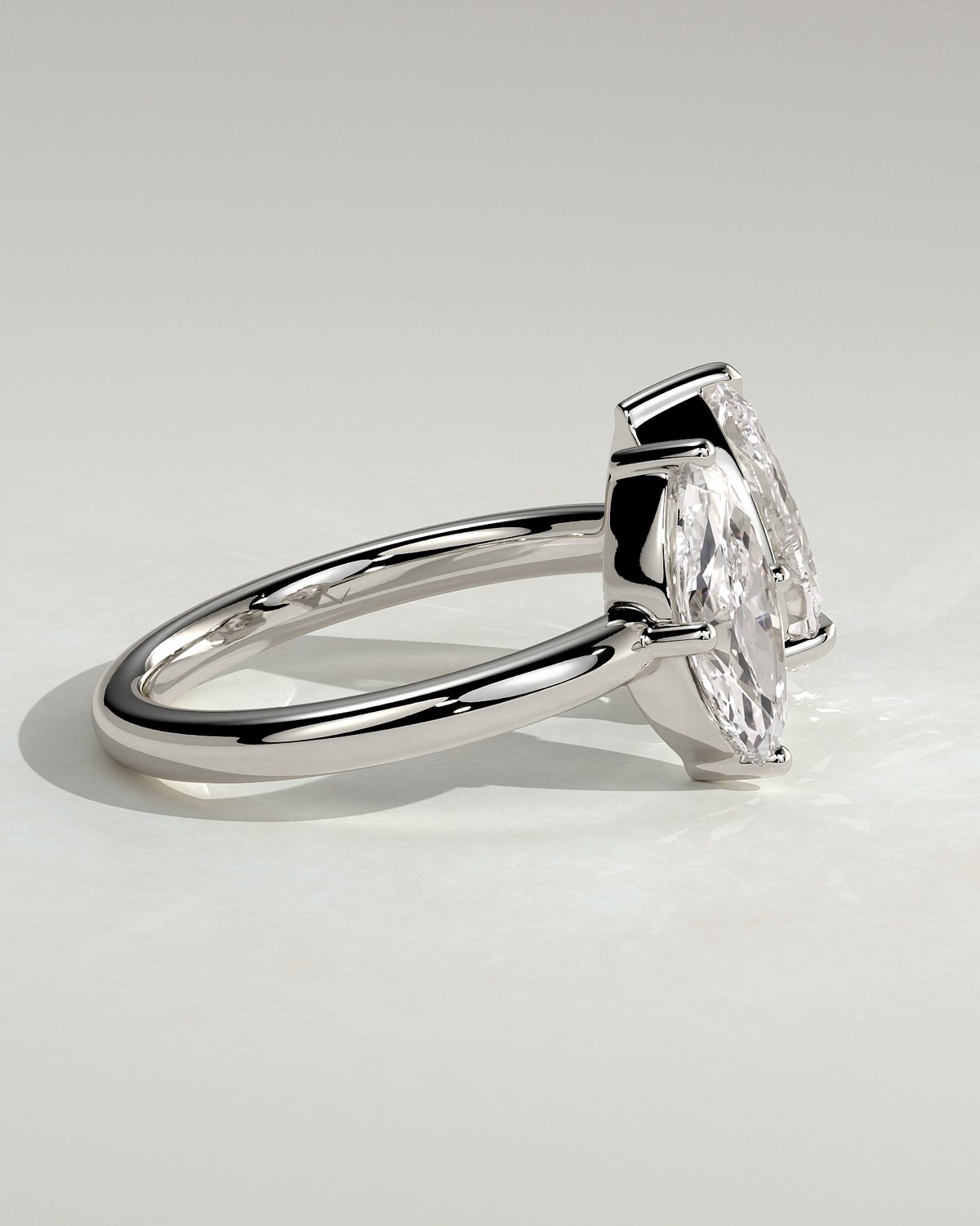 Salma - Pear and Marquise Open Band Toi et Moi - 18k White Gold