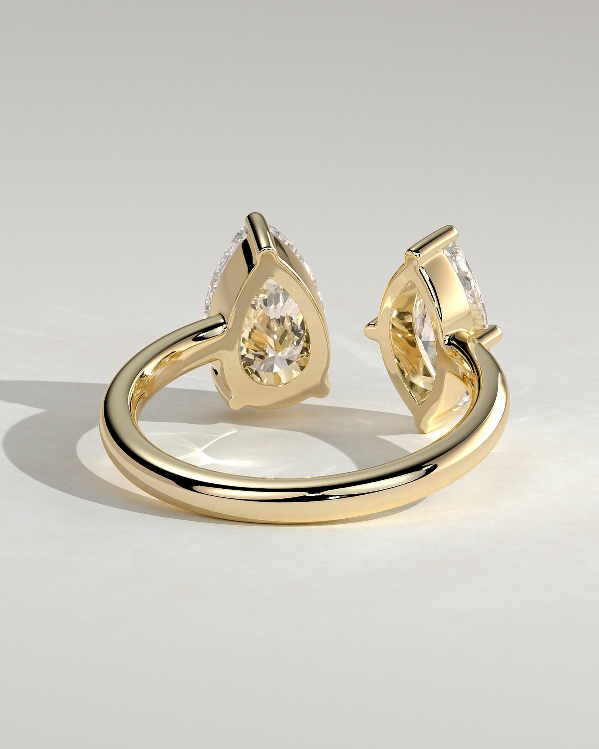 Salma - Pear and Marquise Open Band Toi et Moi - 18k Yellow Gold