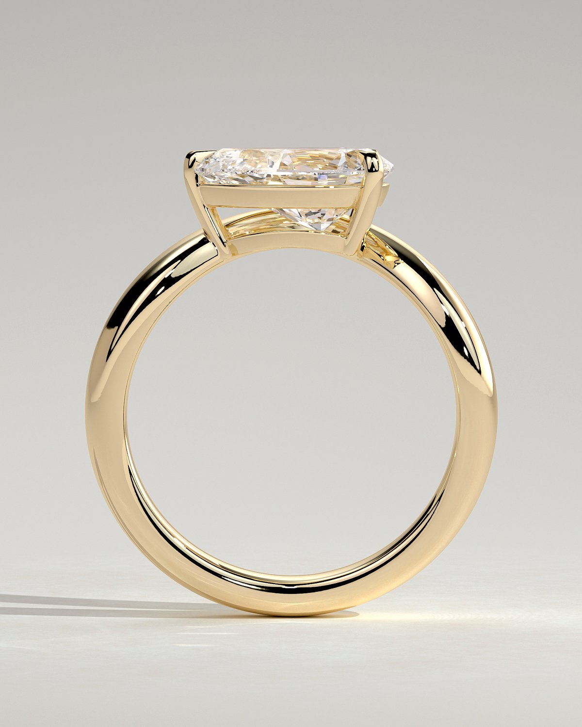 Shai - Pear Solitaire with Twist Band - 18k Yellow Gold