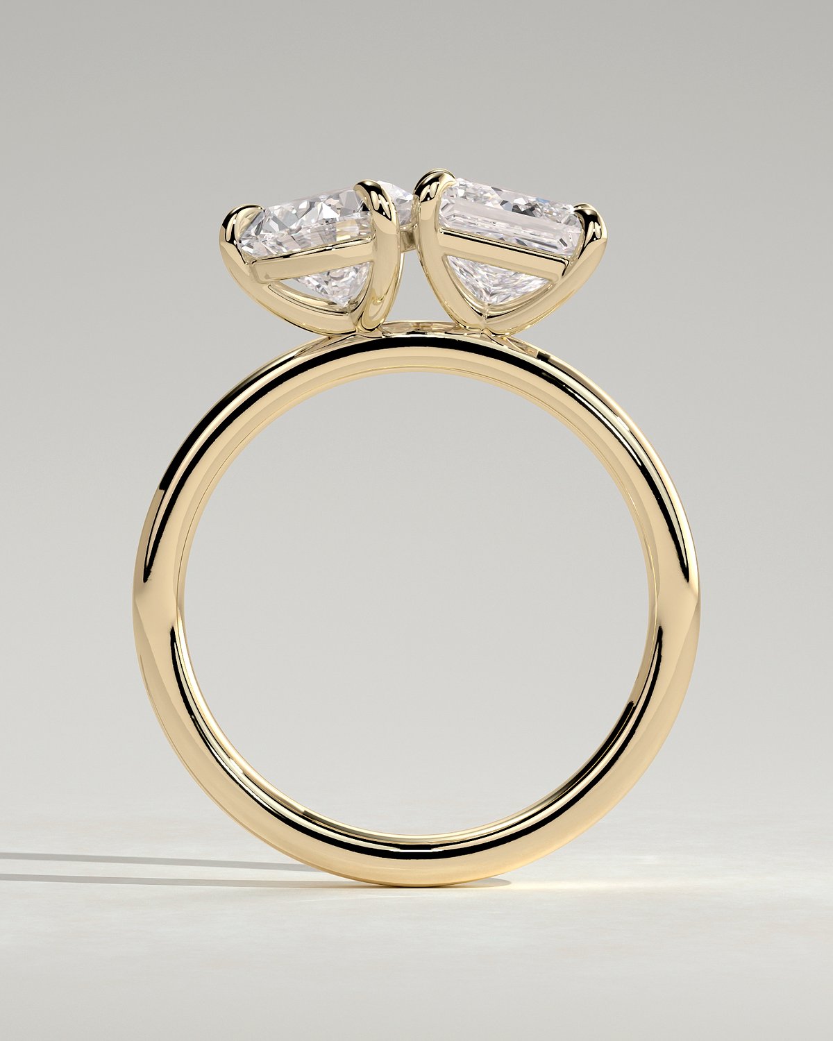 Svea - Pear and Princess Toi et Moi - 18k Yellow Gold